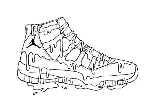 jordan shoe drawing outline